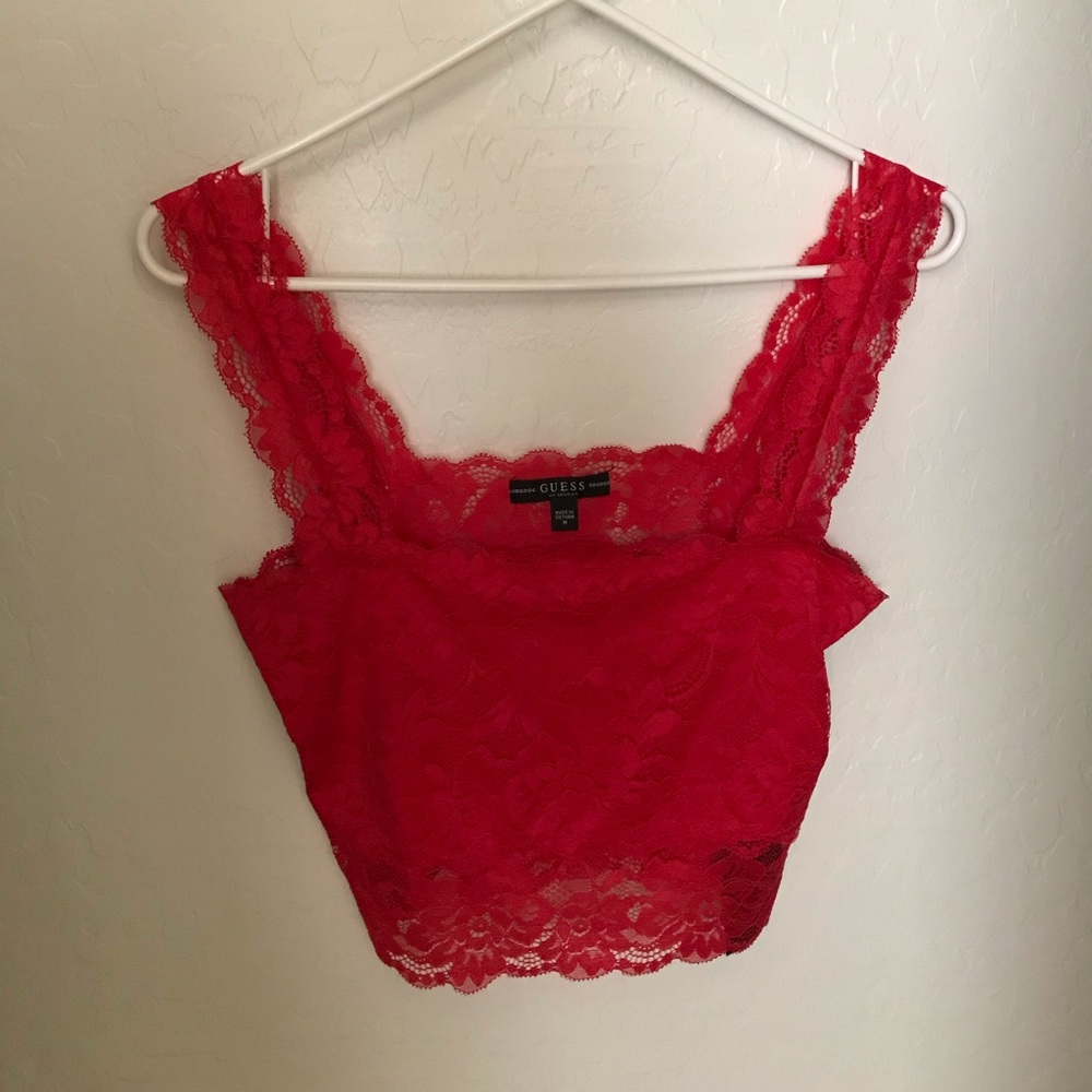 Guess, Size M, Red Top